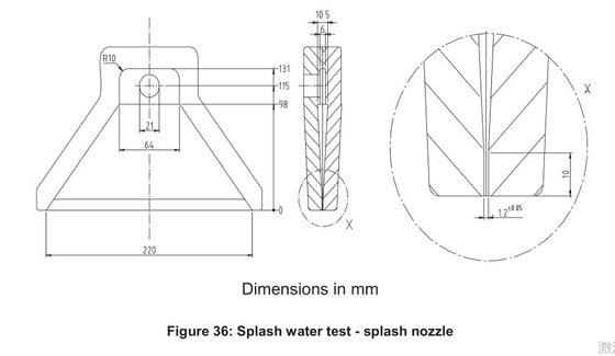 ISO 16750-4 شکل 4 شوک حرارتی با تستر آب پاشیده تجهیزات تست IP تنظیم تست فولاد ضد زنگ برای Splas
