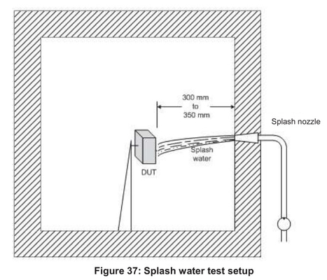ISO 16750-4 شکل 4 شوک حرارتی با تستر آب پاشیده تجهیزات تست IP تنظیم تست فولاد ضد زنگ برای Splas